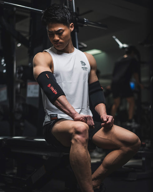 【初心者にも嬉しい肉厚クッション】強伸縮 エルボースリーブ(肘サポーター) Elbow Sleeves