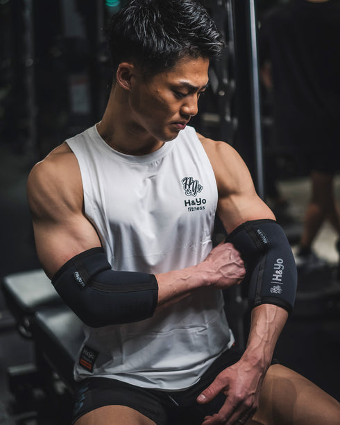 【初心者にも嬉しい肉厚クッション】強伸縮 エルボースリーブ(肘サポーター) Elbow Sleeves