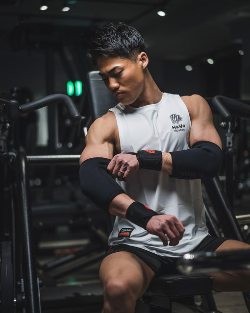 【初心者にも嬉しい肉厚クッション】強伸縮 エルボースリーブ(肘サポーター) Elbow Sleeves