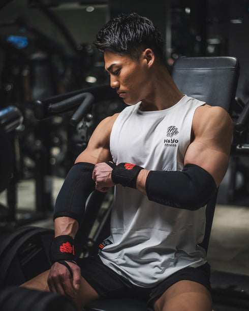 【初心者にも嬉しい肉厚クッション】強伸縮 エルボースリーブ(肘サポーター) Elbow Sleeves