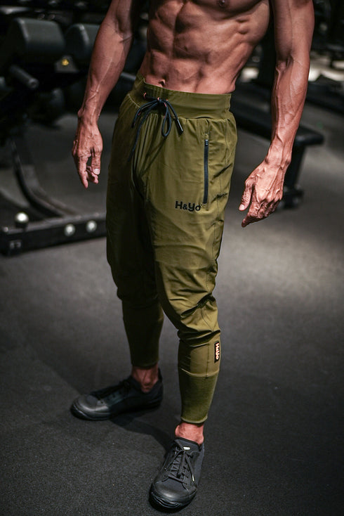 【鬼ストレッチ】 フレキシブルなハイリブジョガーパンツ