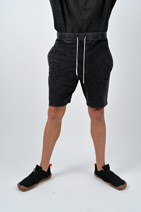 トレーニングショートパンツ 【ストーンウォッシュカラー】デニム風ストレッチ生地