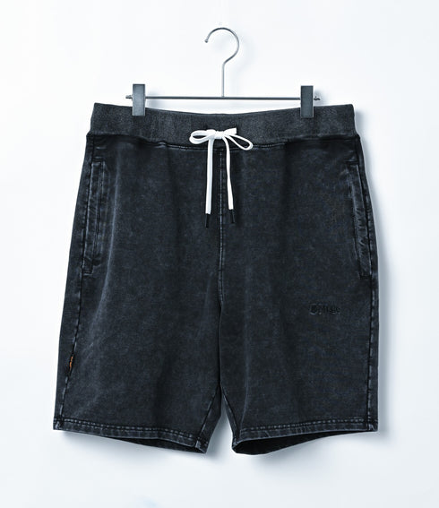 トレーニングショートパンツ 【ストーンウォッシュカラー】デニム風ストレッチ生地