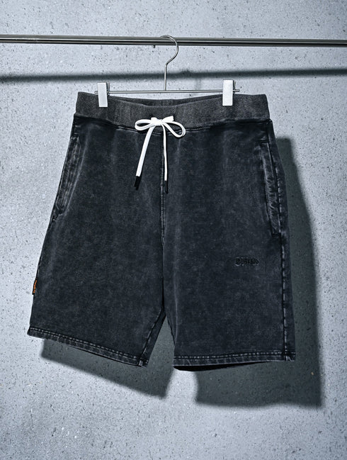 トレーニングショートパンツ 【ストーンウォッシュカラー】デニム風ストレッチ生地