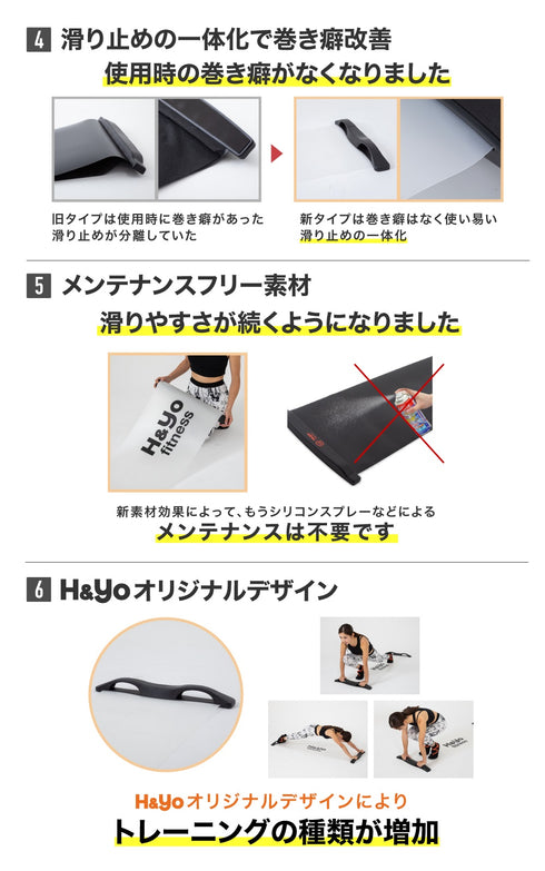 【全身エクササイズ・万能な宅トレアイテム】スライドボード 200cm